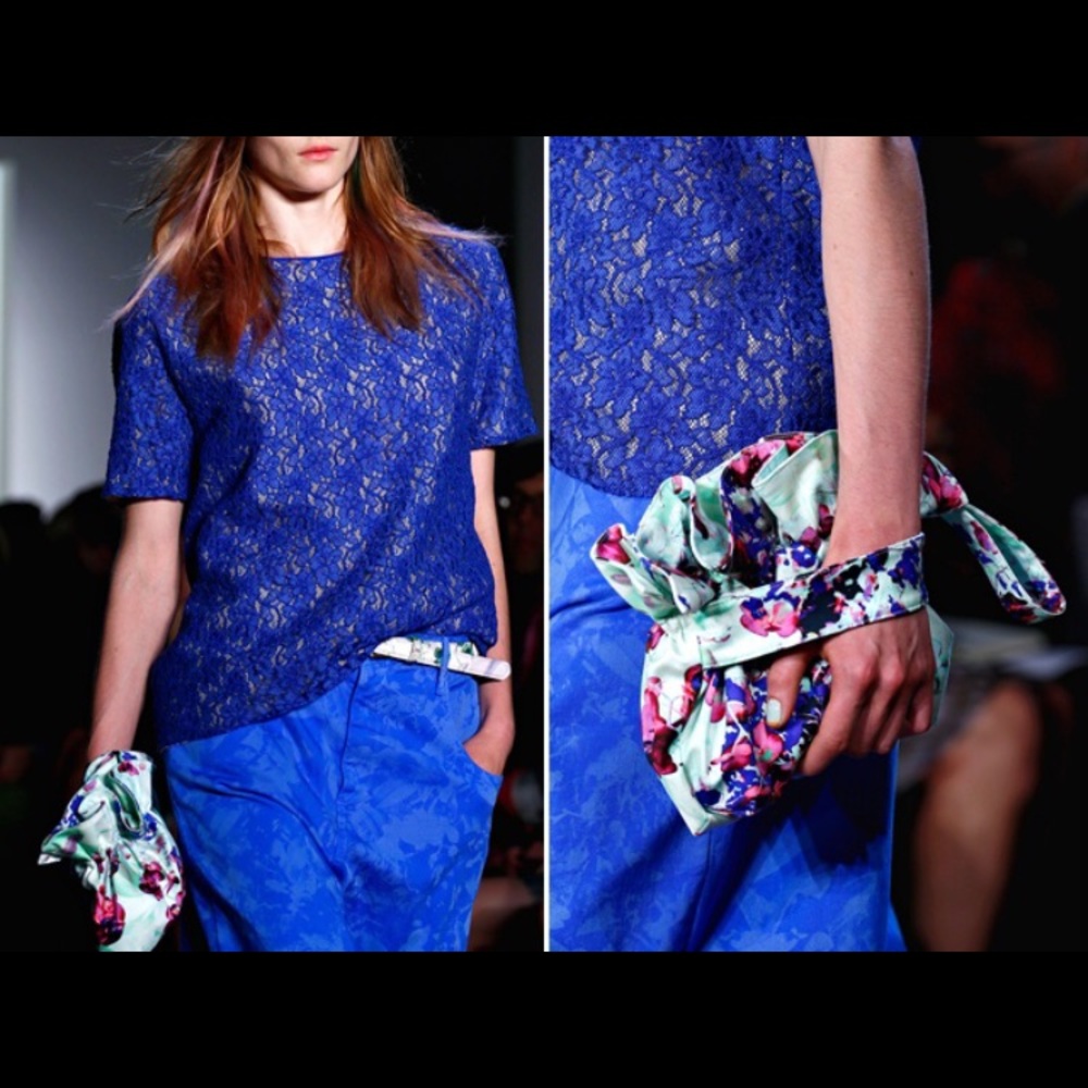 Peter Som blue lace top