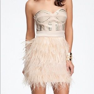 Bebe Isis Studded Feather Dress