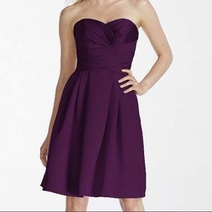 Plum Strapless Satin Derby Dress