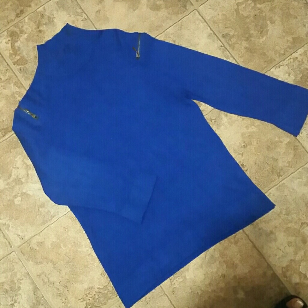 "Cache" Electric Blue Mock Turtleneck