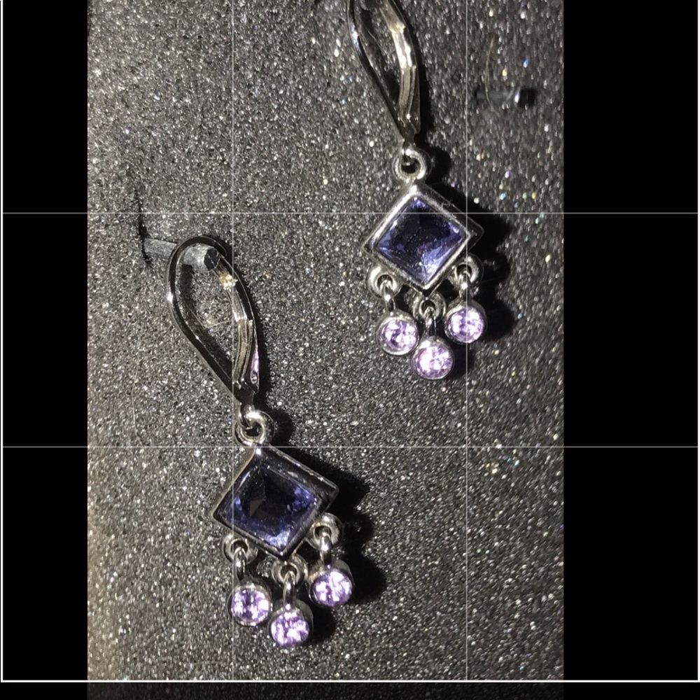 Lia Sophia Purple Dangle Earrings