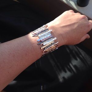 Quad toned metal icicle bracelet