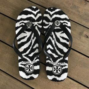 Tory Burch Black and White Sandals - barely worn