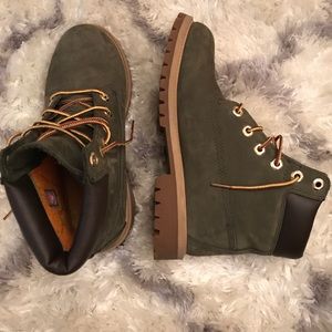Olive green timberlands