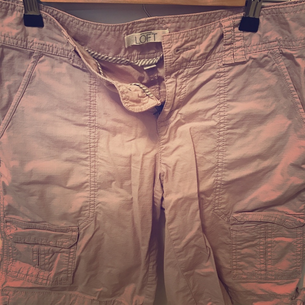 Loft pink cargo shorts