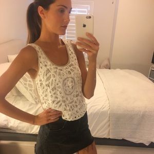 Urban Outfitters broderie hem shirt