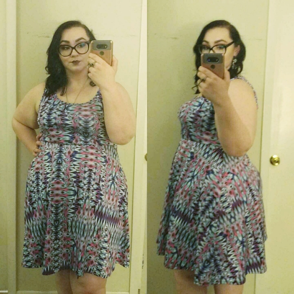Teal and Fuchsia Scuba Dress Size 2