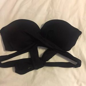 Black Strapless Bikini Top -  L