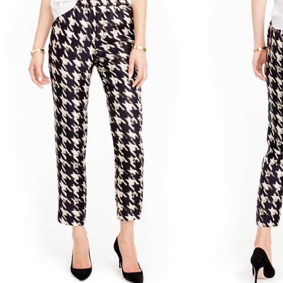 J. Crew Pants - J. Crew Forrester Wolfstooth Silk Pants 🆕