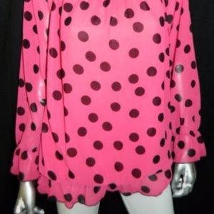 🌷Mishca Polka Dot Ruffle Long Blouse 👚
