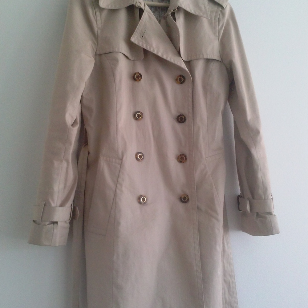 Khakhi Double-breasted Trench Coat - Picture 2 of 4