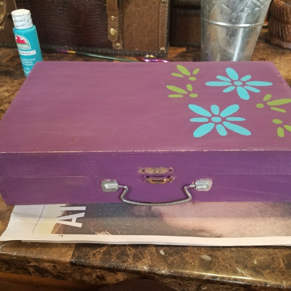Hand painted wooden box.