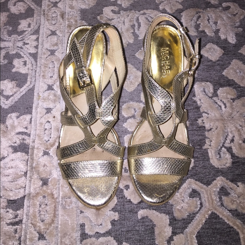 Michael Kors gold espadrilles