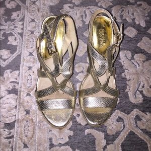 Michael Kors gold espadrilles