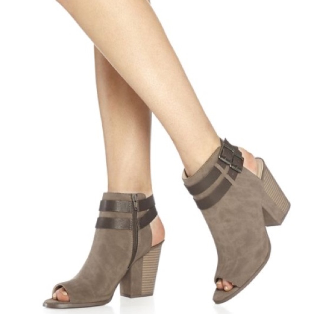 Loela Peep-Toe Bootie in Taupe