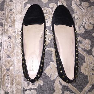Zara black calf hair loafer
