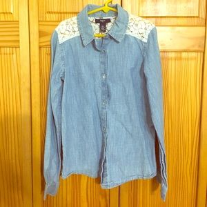 Gap Kids Button down Denim shirt(Girls) size L