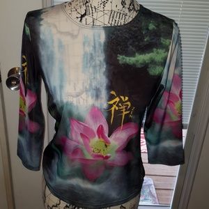 !3/$12! Black shirt with flower