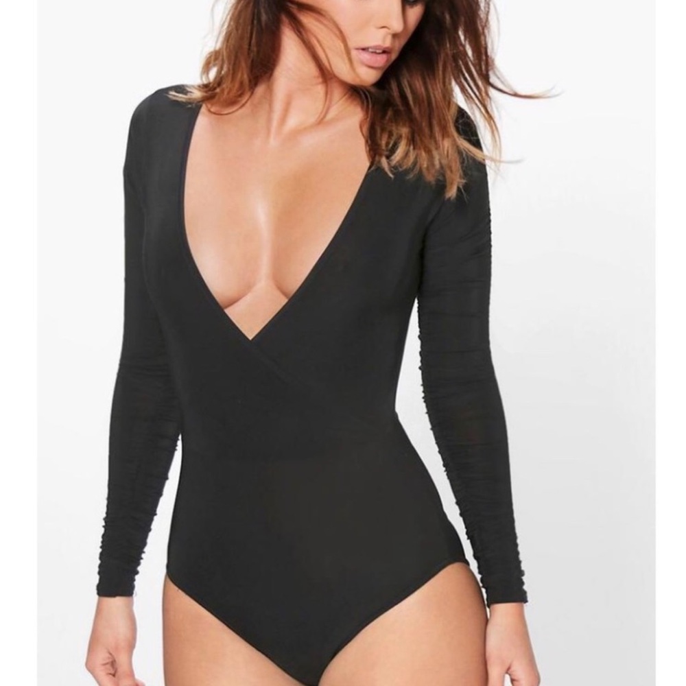 Plunge deep v neck bodysuit