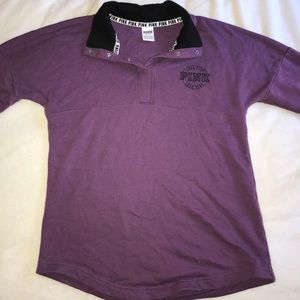 Pink Button Up Sweatshirt