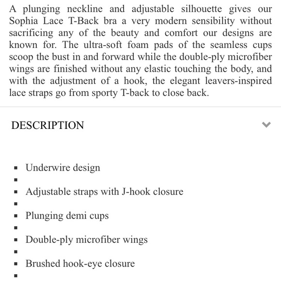 Le Mystere Sophia Lace t back bra 34DDD/F - Picture 3 of 4