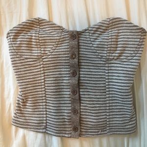 Sleeveless striped crop top / bralette