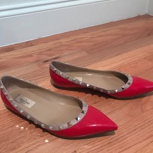 Valentino Rockstud Patent Leather Flats