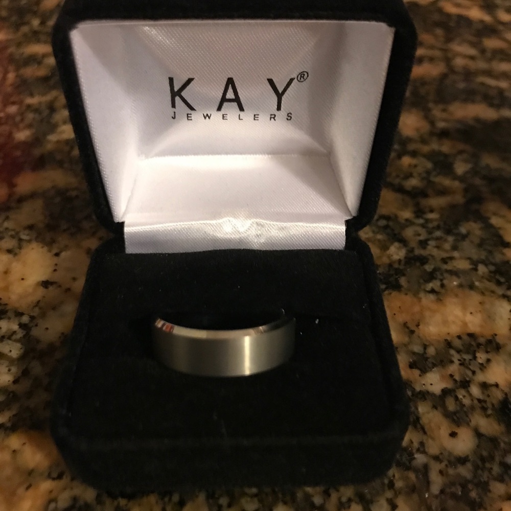 Men's tungsten gun metal wedding band