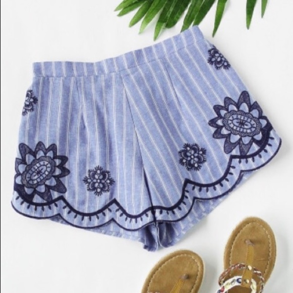 Blue Pattern Lose Shorts