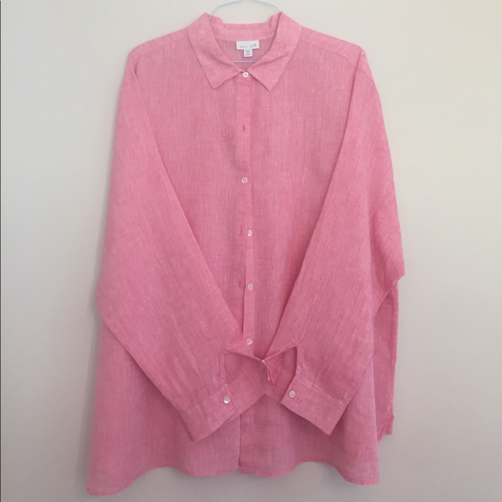 J. Jill yarn-dyed linen big shirt