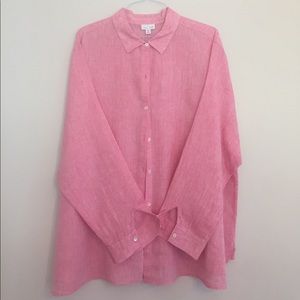 J. Jill yarn-dyed linen big shirt