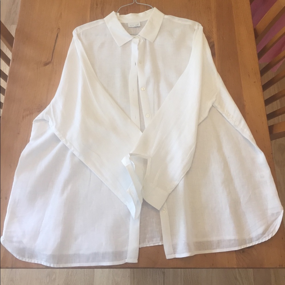 J. Jill white linen shirt 2x