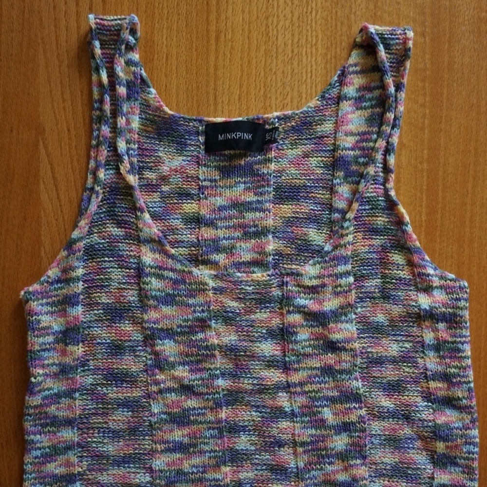 MINKPINK Multicolored Crochet Tank