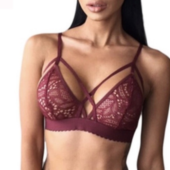 New! Fall 3PK Strappy Bralette (Olive, Red, Black) - Picture 2 of 5