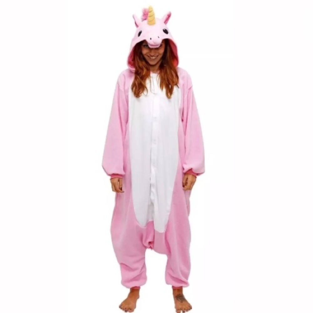 Adult furrie unicorn cosplay onesie pink