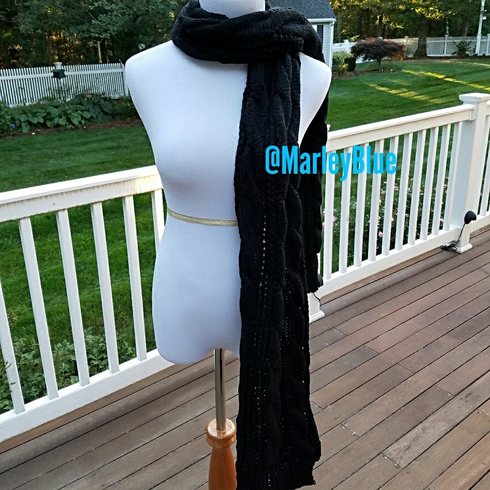 Buy2 Get 1 FREE!!⭐️Super Soft Long Knit Black Scarf NWOT
