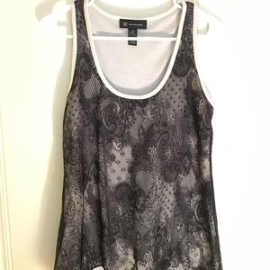 INC lace overlay tank