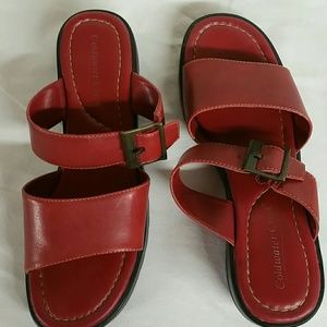 Sale! Coldwater Creek Leather Red Sandals Size 8.5