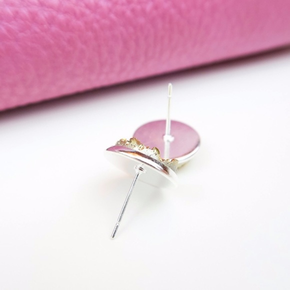 Gold Druzy Earrings - Picture 2 of 2