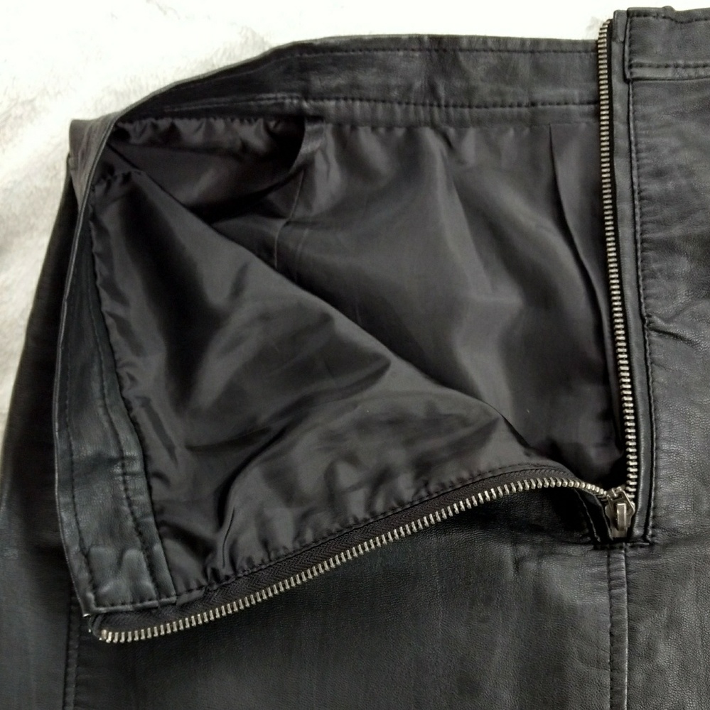 Leather pencil skirt