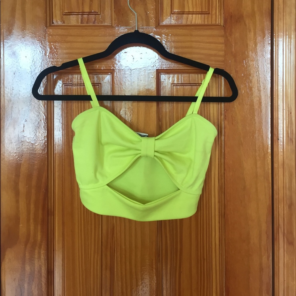 Neon yellow crop top