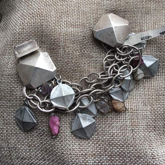 Vintage Kate Hines Crystal Pyramid Gem Bracelet - Picture 1 of 5