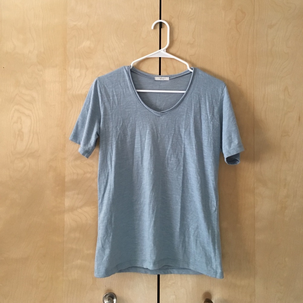 Sky blue v neck