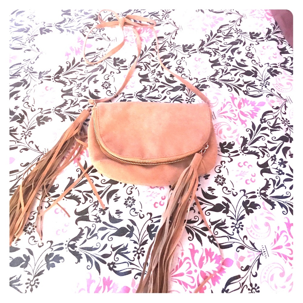 Suede fringes cross body bag used once