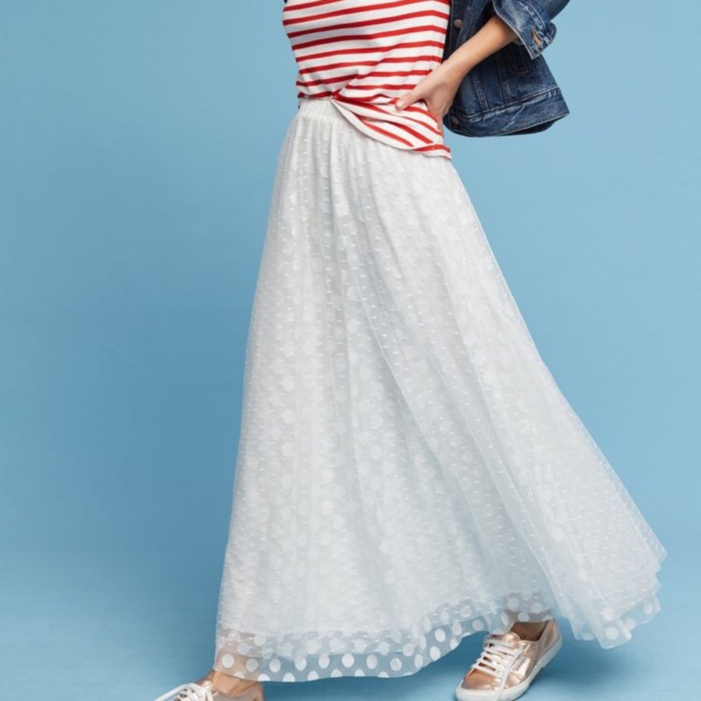 Dotted Tulle Maxi Skirt
