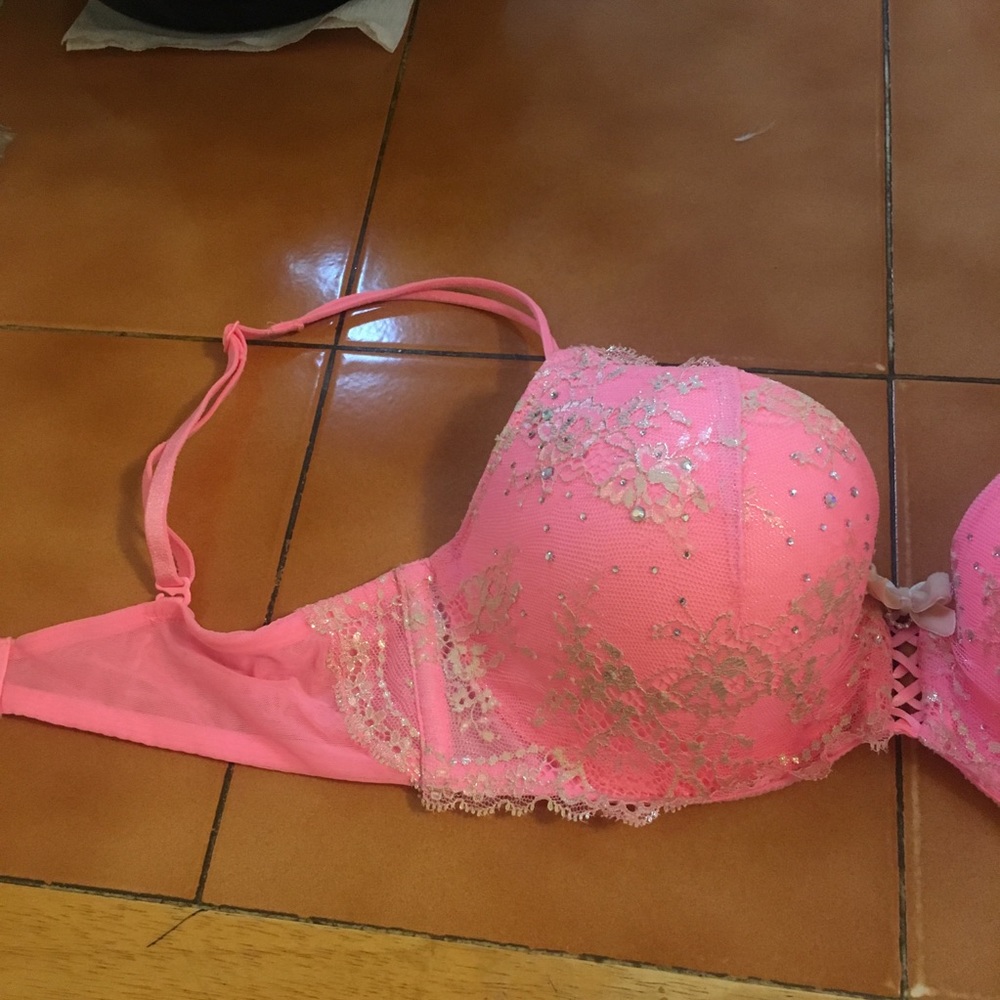 Beautiful pink jeweled VS bra