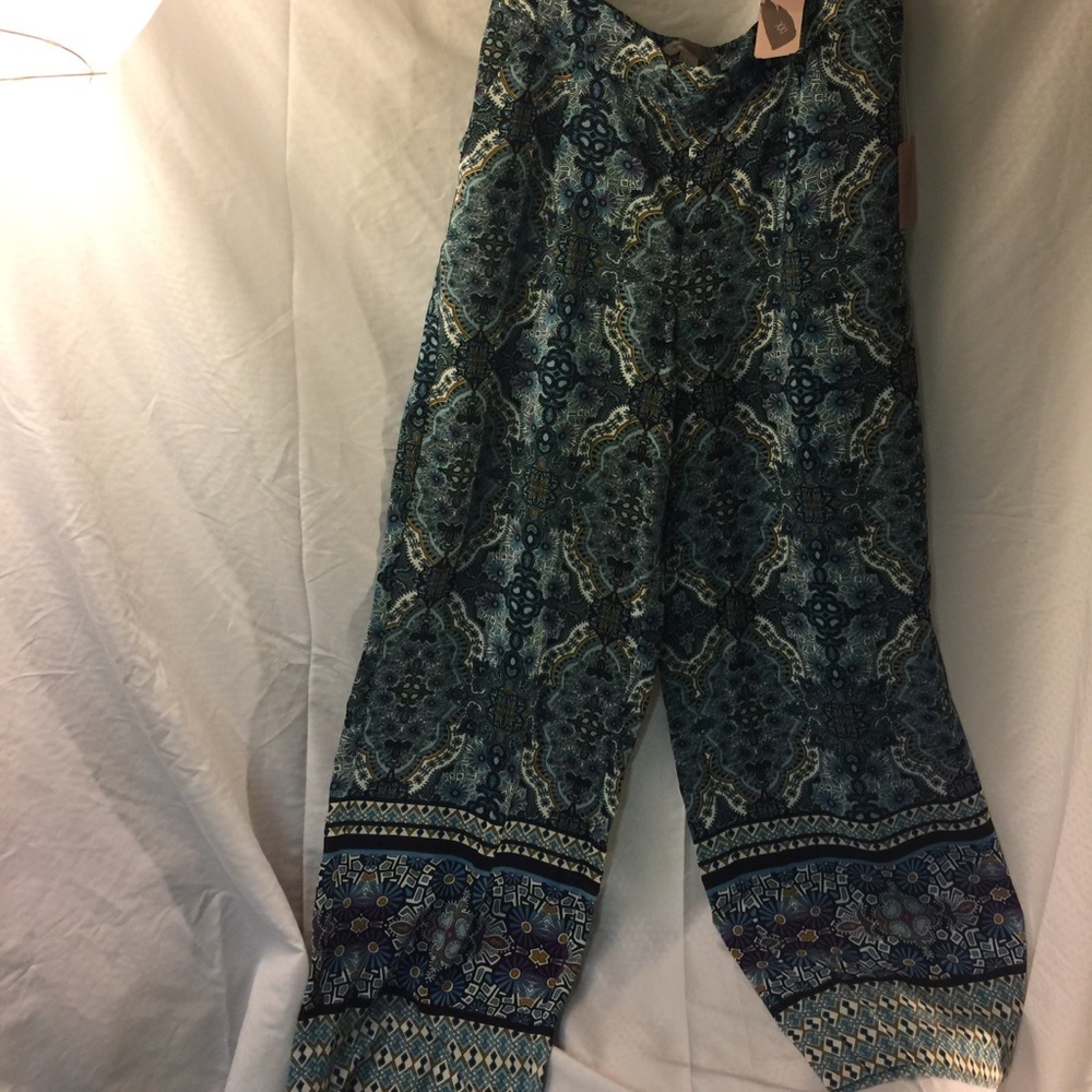 Forever 21 Pleated Blue Wide Leg Pants