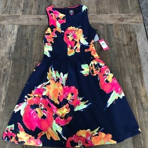 Vince Camuto - Navy Floral Print Dress - NWT
