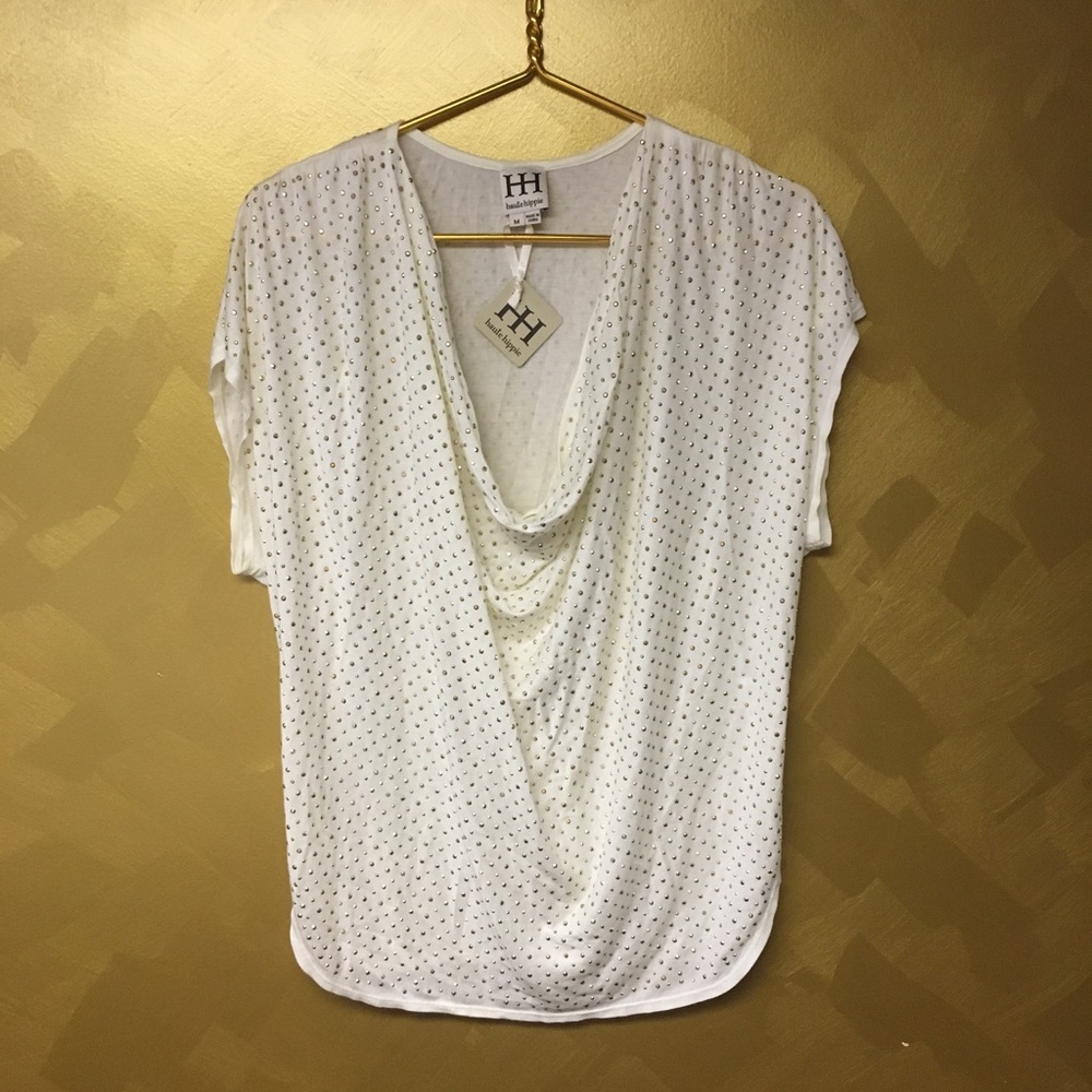 Haute hippie top shirt blouse studded glitter NEW!