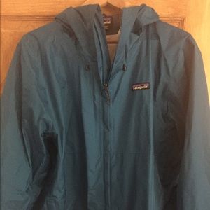 Patagonia Caribbean blue men's rain jacket